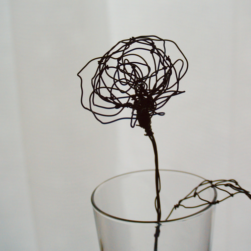 花と小鳥（フラワーリース）ワイヤーアート　ワイヤークラフト　半立体 花と小鳥（フラワーリース）ワイヤーアート ワイヤークラフト 半