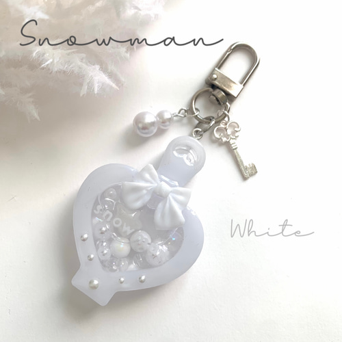 snowman＊ハートボトルオイルシェイカー WHITE キーホルダー miasnow 