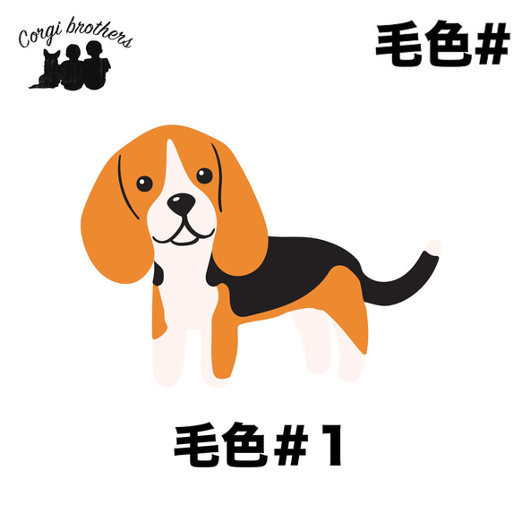 【 ビーグル シンプル柄 毛色１色 】  Tシャツ　おしゃれ　かわいい　犬　ペット　うちの子　プレゼント 6枚目の画像