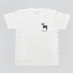 【 ボストンテリア シンプル柄 毛色１色 】  Tシャツ　おしゃれ　かわいい　犬　ペット　うちの子　プレゼント 4枚目の画像