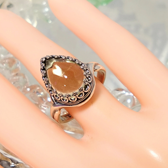 雫のレモンクォーツ ring （シルバーカラー・フリーサイズ） 3枚目の画像