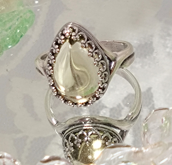 雫のレモンクォーツ ring （シルバーカラー・フリーサイズ） 7枚目の画像