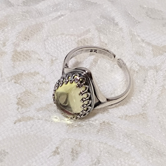 雫のレモンクォーツ ring （シルバーカラー・フリーサイズ） 8枚目の画像