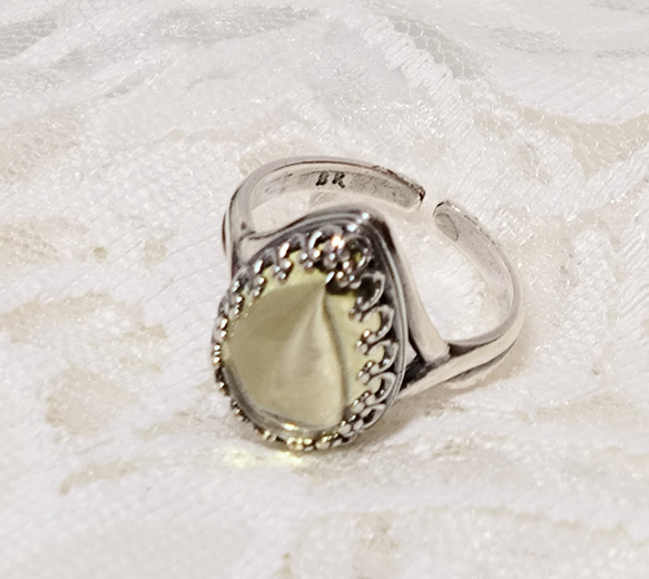 雫のレモンクォーツ ring （シルバーカラー・フリーサイズ） 9枚目の画像