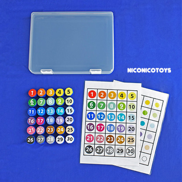1~30までの数字と30色のグラデーションパズル　知育玩具　モンテッソーリ 3枚目の画像