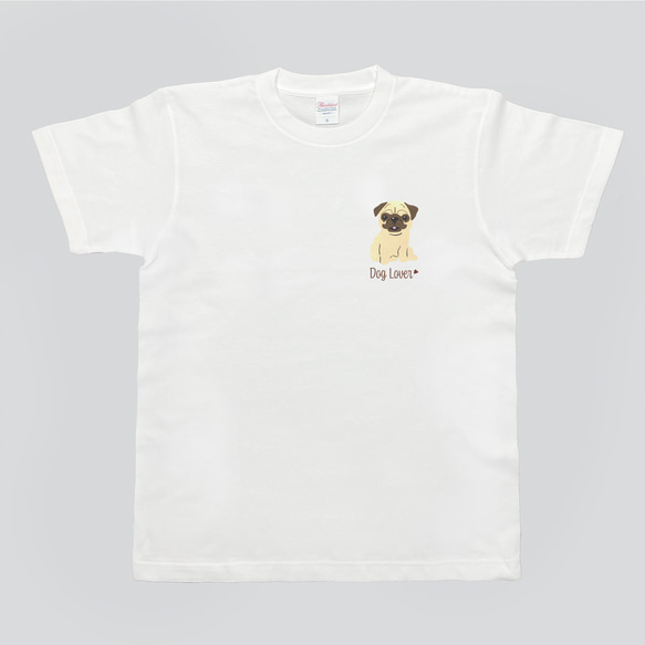 【 パグ シンプル柄 毛色2色 】  Tシャツ　おしゃれ　かわいい　犬　ペット　うちの子　プレゼント 4枚目の画像