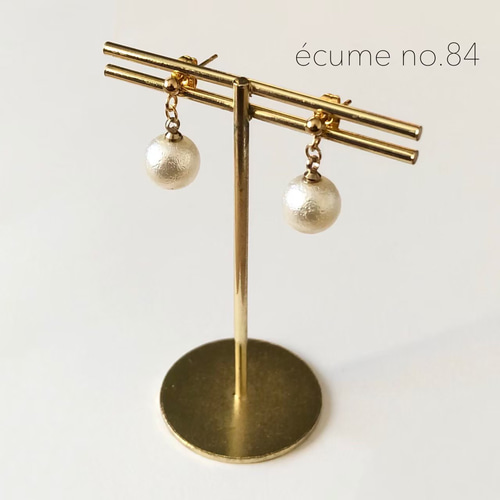 送料無料【no.84】コットンパールピアス ピュアホワイト ピアス 