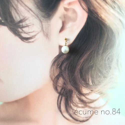 送料無料【no.84】コットンパールピアス ピュアホワイト ピアス 