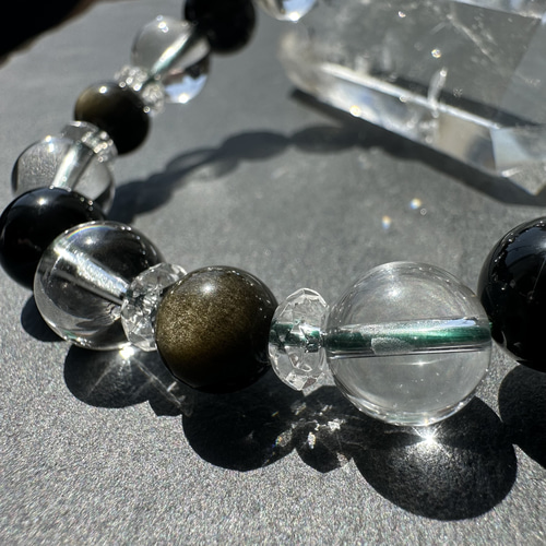 天然石☆希少AAAゴールデンシャインオブシディアン【黒曜石