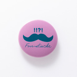 Mustache【パープル】缶バッジ 缶バッチ【3.1cm】髭 1枚目の画像