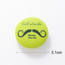 Mustache【マスタード】缶バッジ 缶バッチ【3.1cm】髭 3枚目の画像