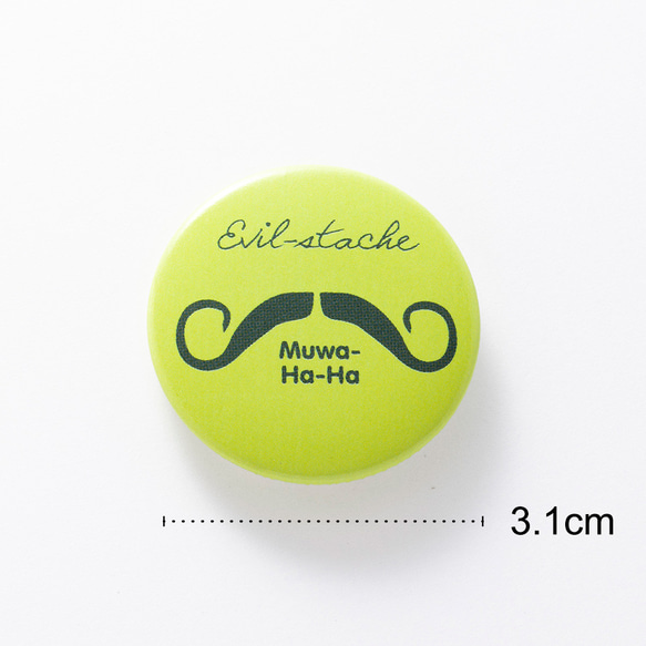 Mustache【マスタード】缶バッジ 缶バッチ【3.1cm】髭 3枚目の画像