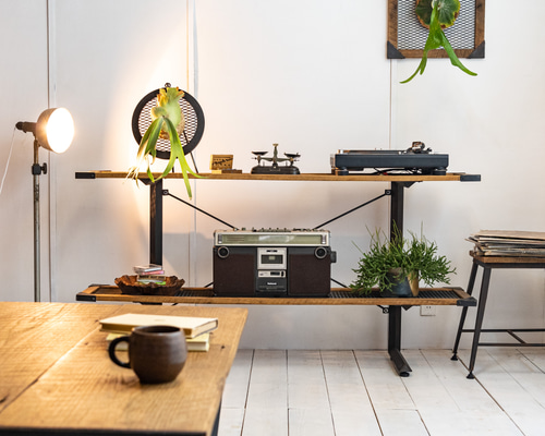 Old oak & Iron shelf BLANK アイアン家具 アイアンシェルフ 棚