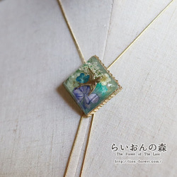 旅行燕子環形領帶鑽石形狀天藍色 x 薰衣草項鍊套索 第8張的照片