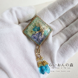 旅行燕子環形領帶鑽石形狀天藍色 x 薰衣草項鍊套索 第4張的照片