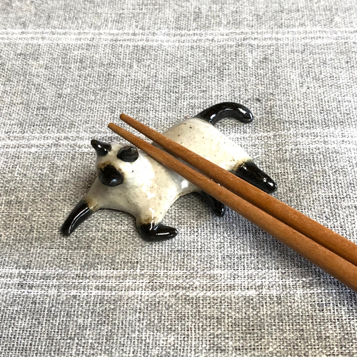 猫の箸置き三態（シャム猫） 猫グッズ 猫雑貨 箸・箸置き