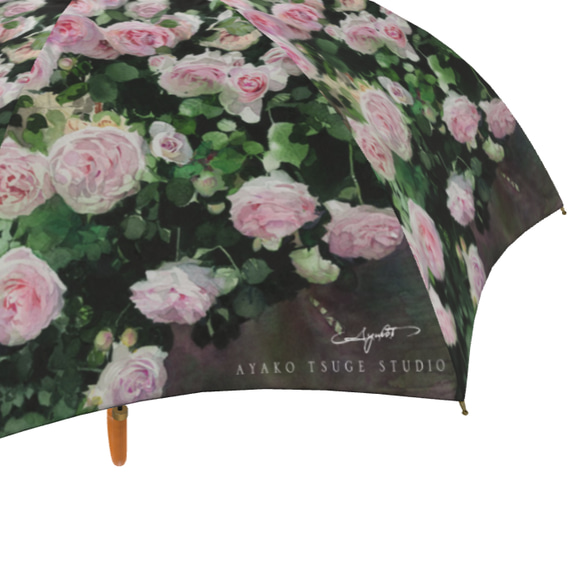 【受注生産】ガーデンに咲くピェ―ル・ドゥ・ロンサール雨傘２　（イギリス製）梅雨対策2023 3枚目の画像