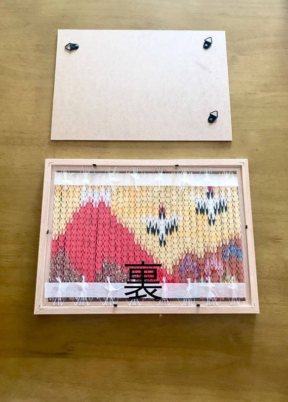 【セール】折鶴アート　赤富士/鶴/折紙/飾り/フレーム/送料無料 6枚目の画像