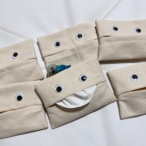 ポケットティッシュカバー 大輪 ハンドメイド 1個売り)動く目玉付き ポケットティッシュカバー ポケットティッシュ