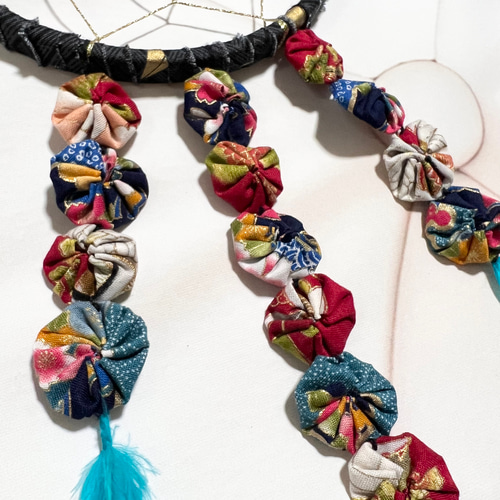 和風ドリームキャッチャー 和柄 ヨーヨーキルト サン