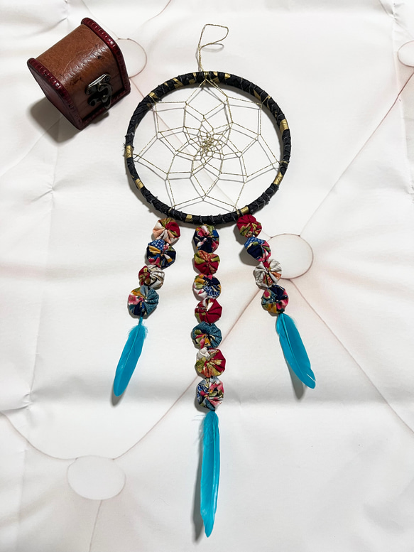 和風ドリームキャッチャー 和柄 ヨーヨーキルト サン