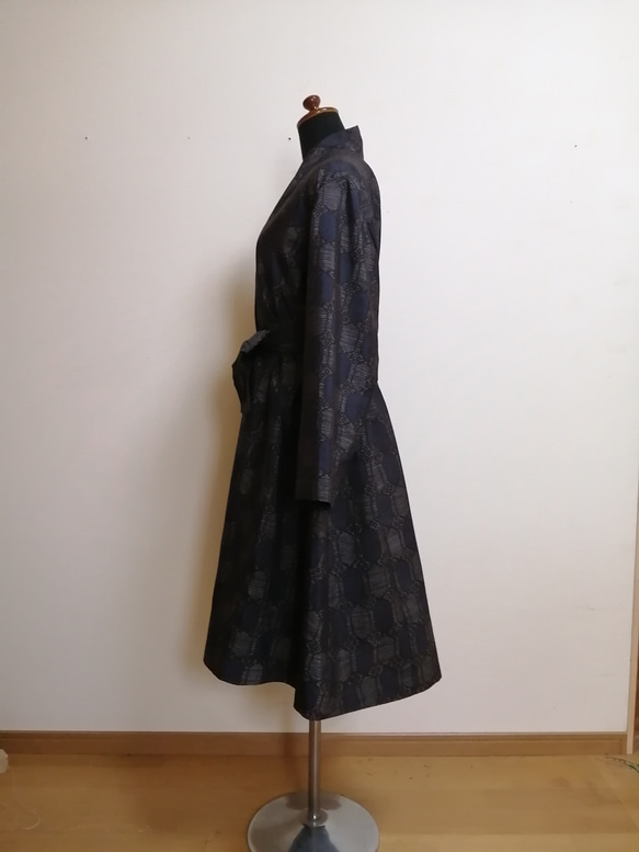 SOLD　着物リメイク　フレアーコート　大島紬 