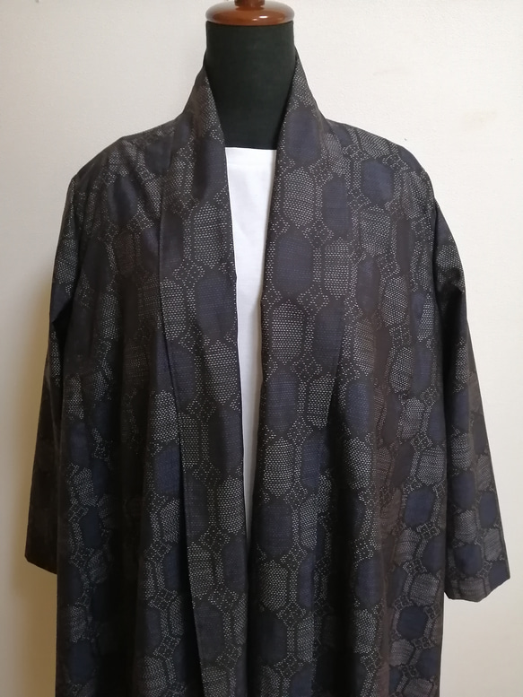 SOLD　着物リメイク　フレアーコート　大島紬 