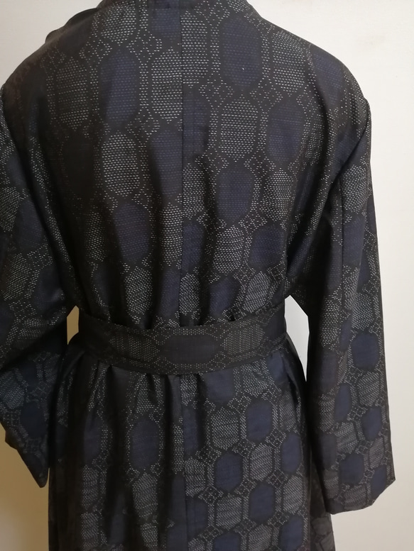 SOLD　着物リメイク　フレアーコート　大島紬 