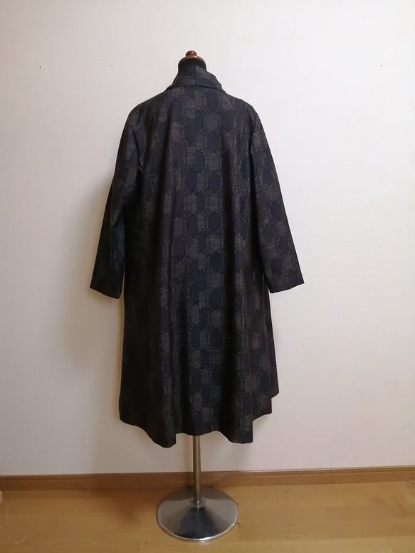 SOLD　着物リメイク　フレアーコート　大島紬 
