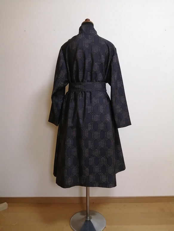SOLD　着物リメイク　フレアーコート　大島紬 