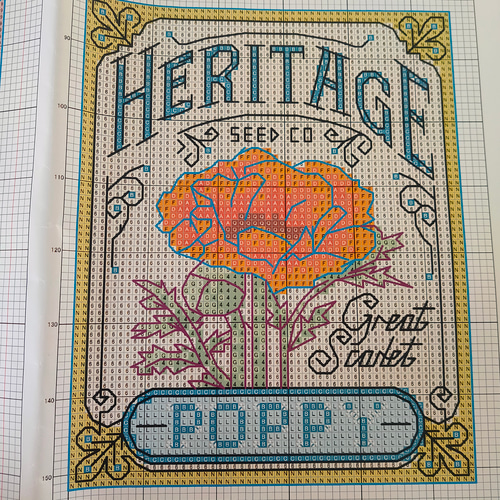 クロスステッチキット Flowers illustrated book 花図鑑 14CT 図案印刷