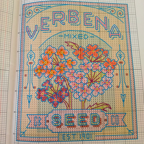 クロスステッチキット Flowers illustrated book 花図鑑 14CT 図案印刷