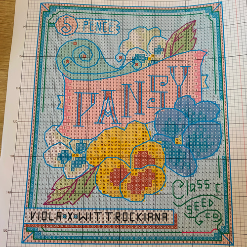 クロスステッチキット Flowers illustrated book 花図鑑 14CT 図案印刷