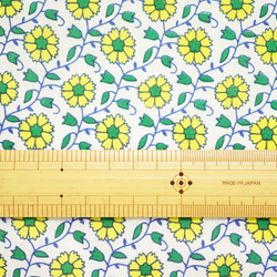 1m単位【プリント生地】インド綿 【13001-CS-col.55 YELLOW】105ｃｍ×１ｍ  希望ｍ対応生地★ 3枚目の画像