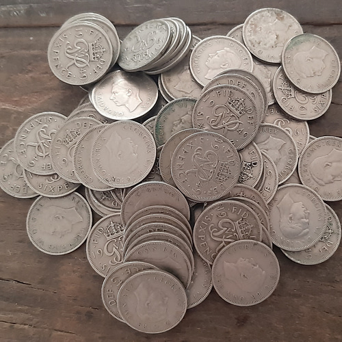 100枚セット 幸せのシックスペンス イギリス ラッキー6ペンス 本物英国