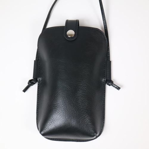 本革 可愛い スマホショルダー ブラック ショルダーバッグ