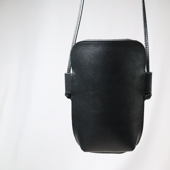 本革 可愛い スマホショルダー ブラック ショルダーバッグ