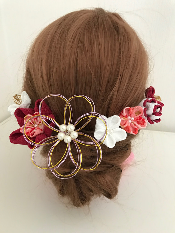 つまみ細工髪飾り 成人式 結婚式 卒業式 七五三 着物 和装 振袖 袴