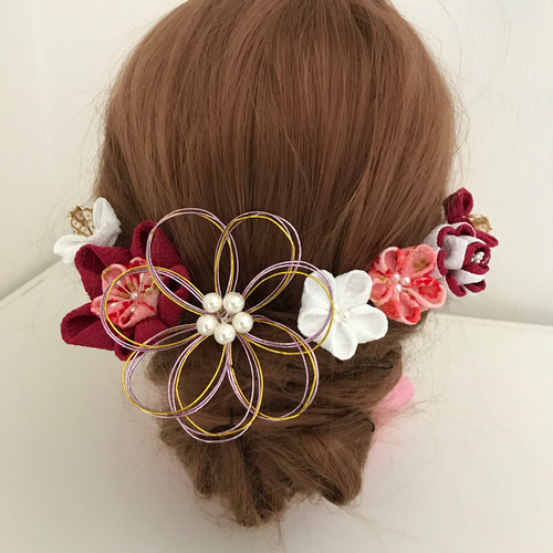 つまみ細工髪飾り 成人式 結婚式 卒業式 七五三 着物 和装 振袖 袴