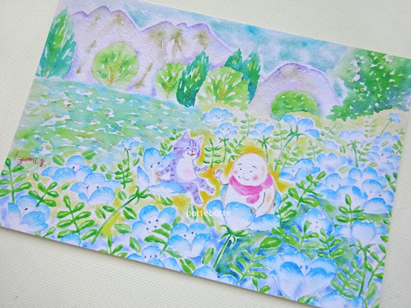 ✻ ネモフィラ　くじゅう花公園 / ポストカード / no.121 2枚目の画像