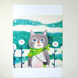 絵画。原画【かわいい猫たちはきれいなクリスマスツリーを飾った】 絵画。原画【かわいい猫たちはきれいなクリスマスツリーを飾った