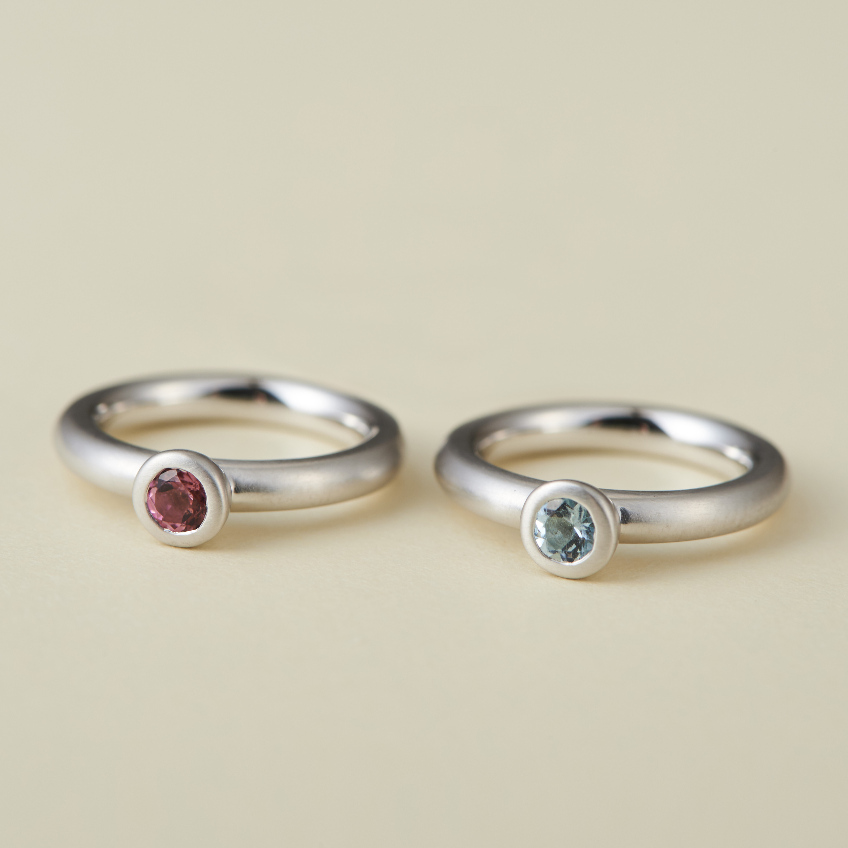 ベビーリング｜赤ちゃん誕生の記念に｜ピンクトルマリン｜アクアマリン｜Baby Ring｜SV｜BABY-003