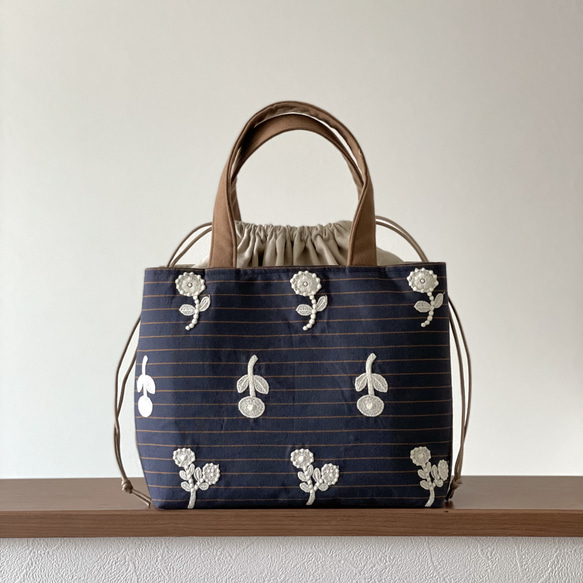 あおり巾着トートバッグ×ミナペルホネンMサイズ あおり巾着トートバッグ×ミナペルホネン （あおり巾着トート