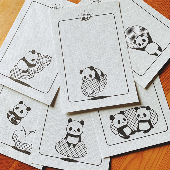 パンダとパンのポストカードセット【３枚】 1枚目の画像