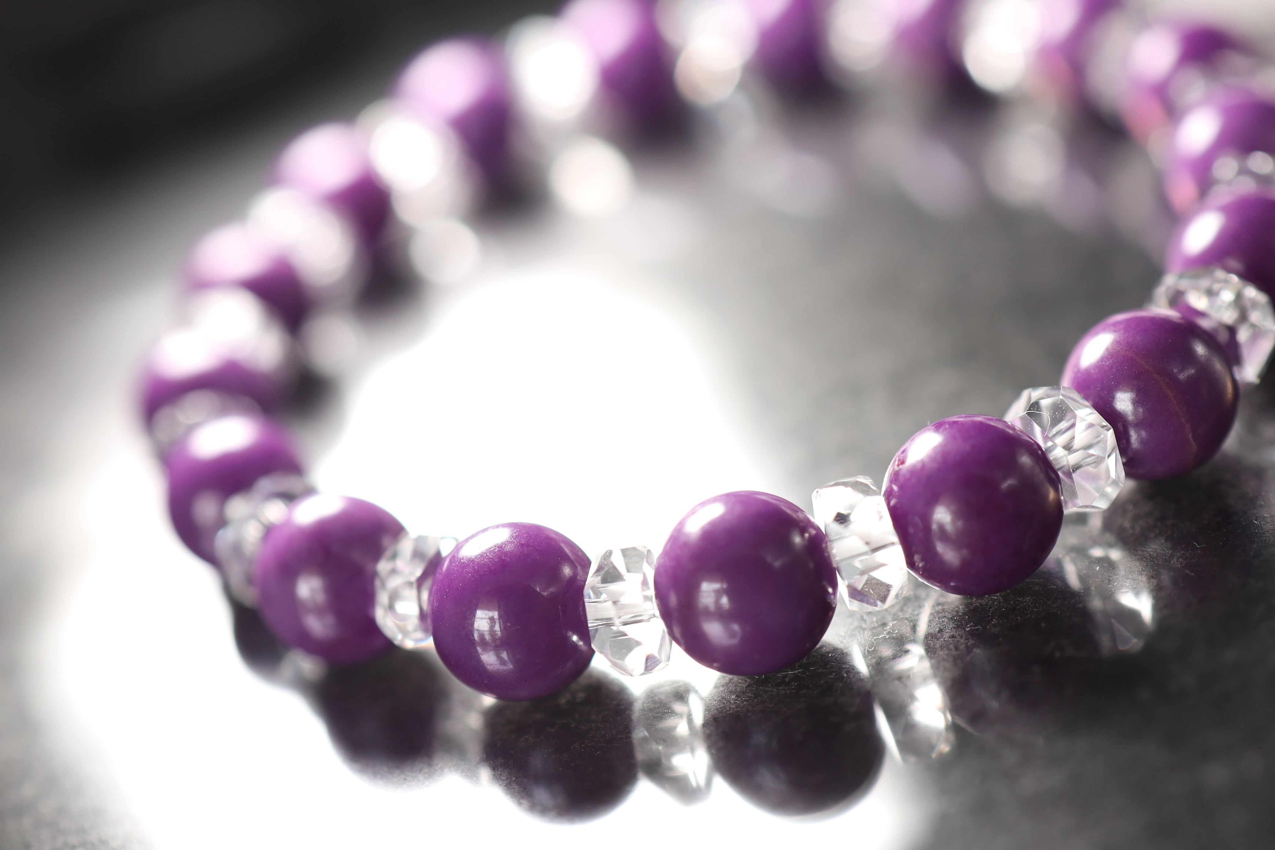 …☆「ペットの気持ち」を理解できる石☆…☆フォスフォシデライト：8ミリ＆水晶☆…☆天然石ブレスレット☆…