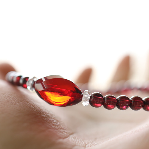 ☆スーパープレミアムブレス☆天然琥珀・ルビーレッドアンバー：約16