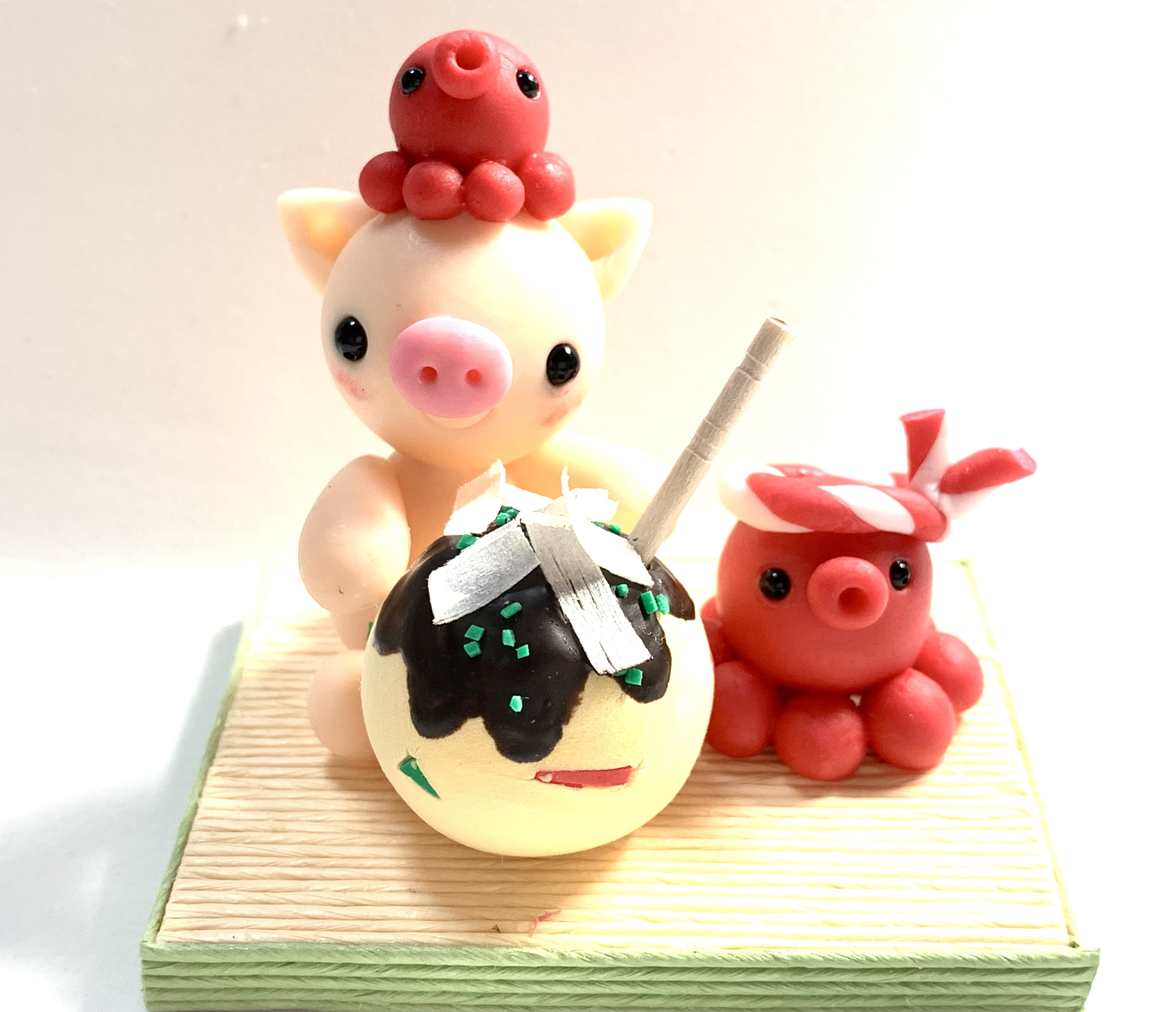 昭和通り】豚にパール/創作人形/OOAK/樹脂粘土ベビー 【ヒトガタリ屋