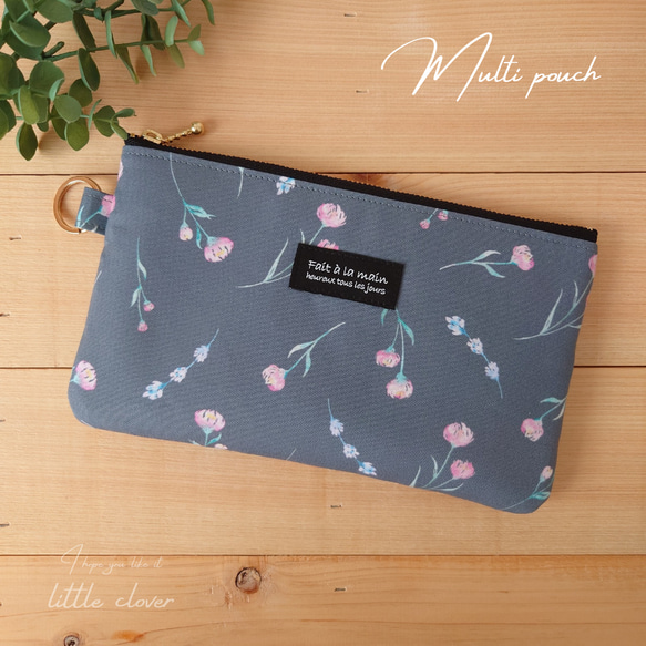 マルチポーチ [内ポケット付き] bloom カーネーション/通帳