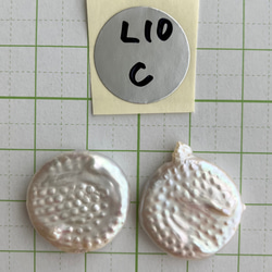 素材　選べる　ペア　天然淡水バロックパール　コイン　約Φ20㎜ 6枚目の画像