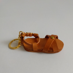 在庫あり　サンダル　キーリング　革製品　靴　ハンドメイド　バッグチャーム　ストラップ　 3枚目の画像